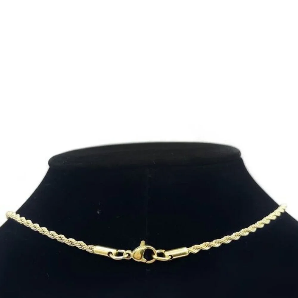 Authentic Louis Vuitton LV Charm Round Pendant White Necklace Gold Plated Chain - Picture 6 of 9